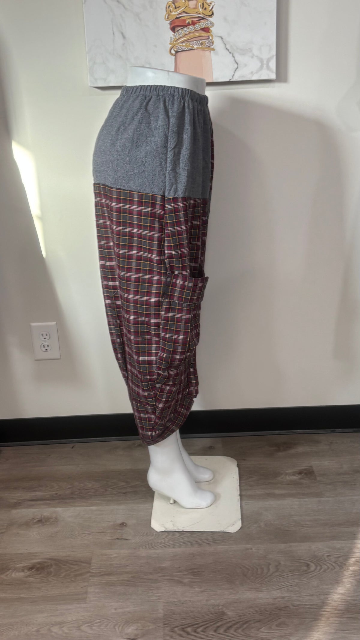 Upcycled Men’s Shirt Balloon Pants | Handmade Boho Pants | Sustainable Lounge Pants | One of a Kind Patchwork Pants