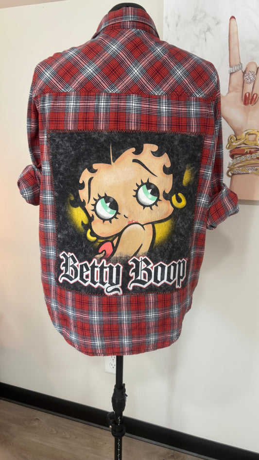Betty Boop- Refashioned Flannel