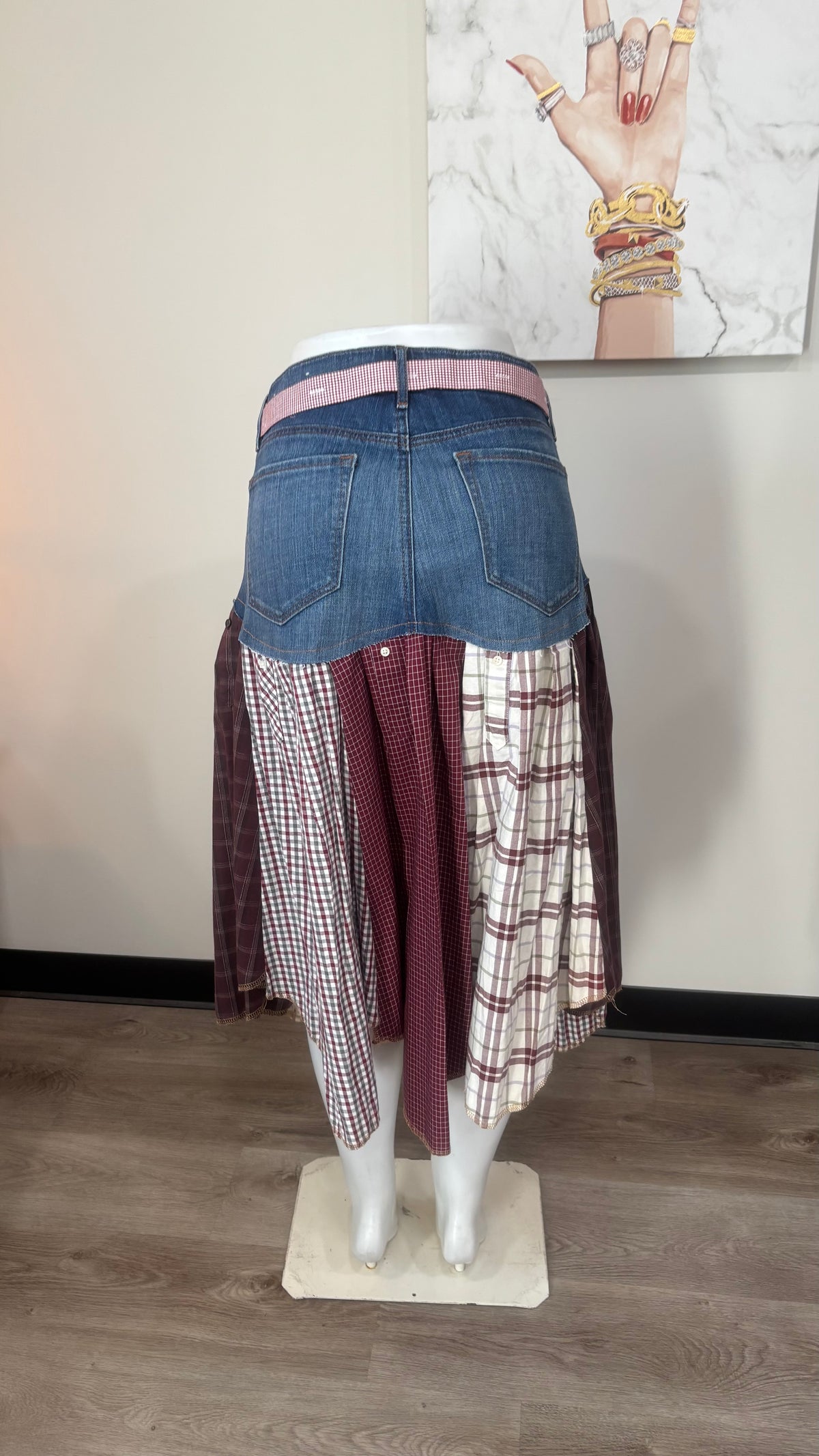 Upcycled Denim Men’s Shirt Skirt | One-of-a-Kind