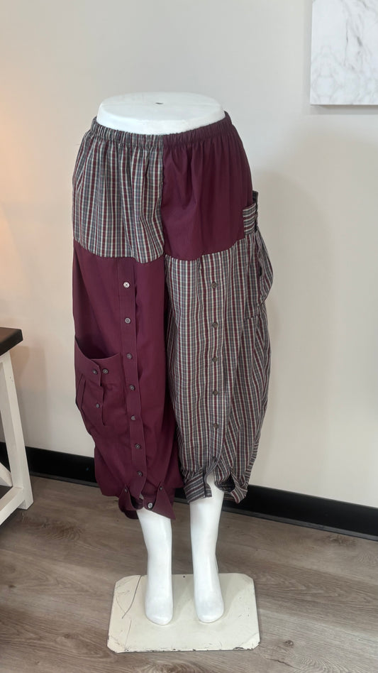 Upcycled Men’s Shirt Balloon Pants | Handmade| One of a Kind