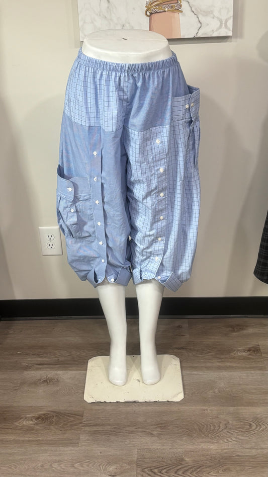 Upcycled Men’s Shirt Balloon Pants | Handmade| One of a Kind