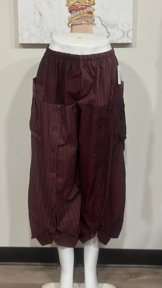 Upcycled Men’s Shirt Balloon Pants | Hand Made | One of a Kind
