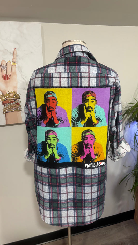 Poetic Justice Tupac - Refashioned Flannel