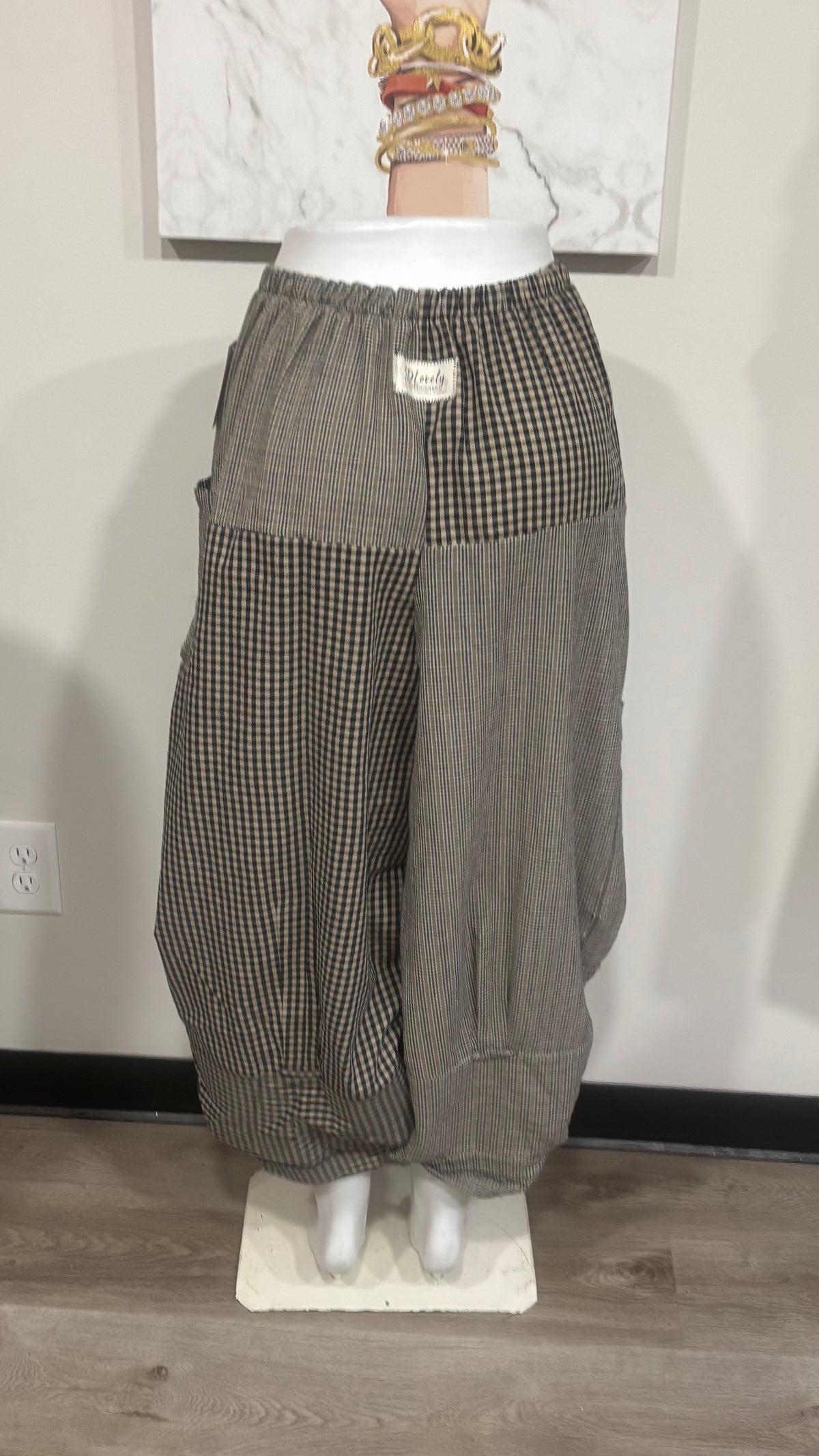 Upcycled Men’s Shirt Balloon Pants | Handmade Boho Pants | Sustainable Lounge Pants | One of a Kind Patchwork Pants