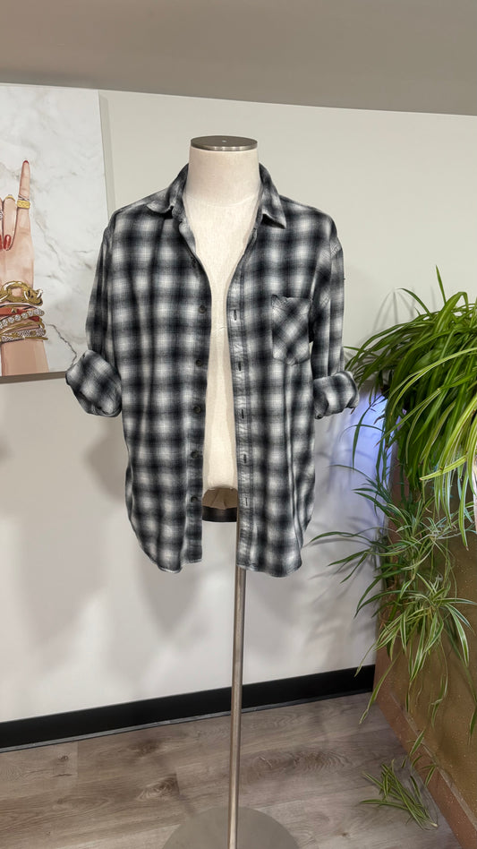 Dead Inside But Caffeinated - Refashioned Flannel