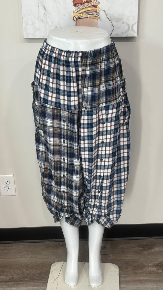 Upcycled Men’s Flannel Shirt Balloon Pants | Handmade & One of a Kind