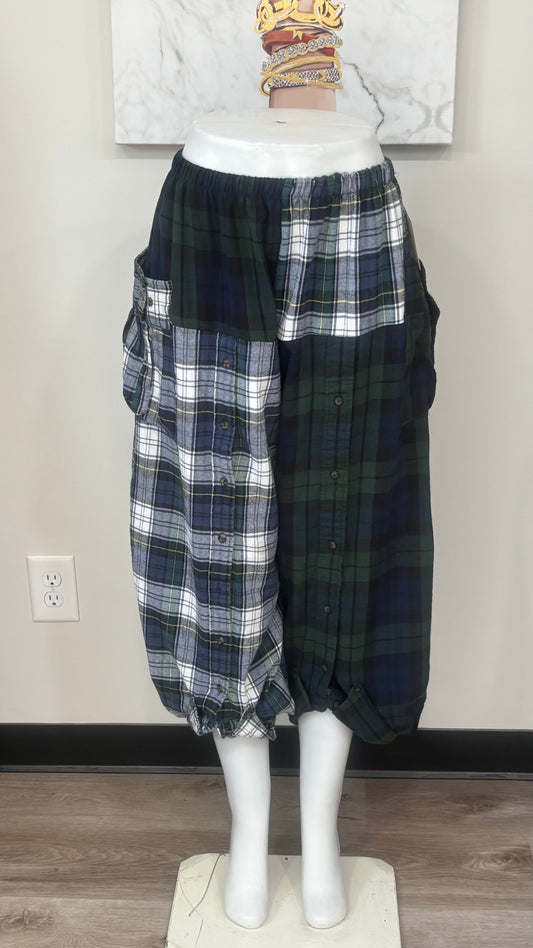 Upcycled Men’s Flannel Shirt Balloon Pants | Handmade & One of a Kind