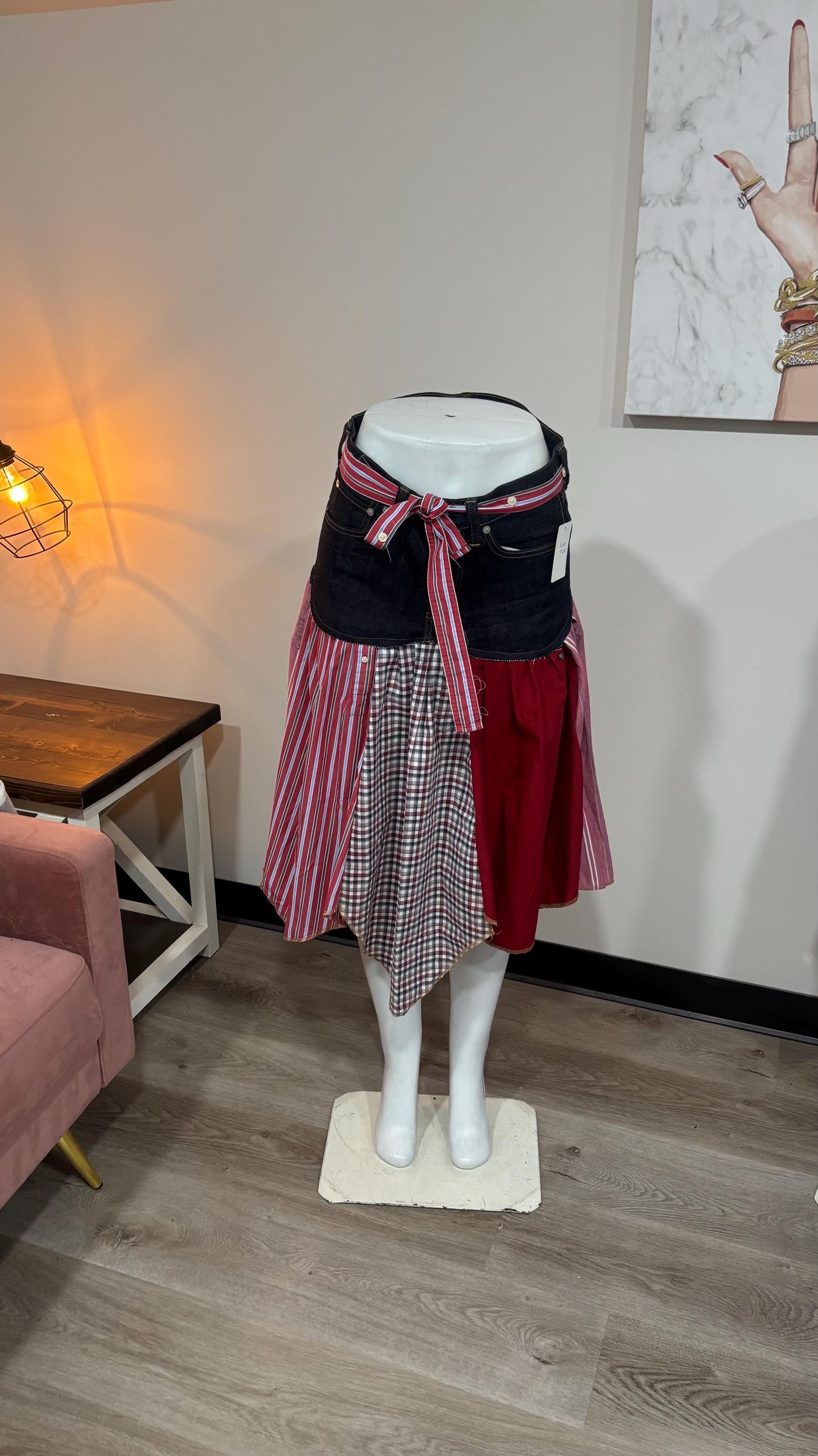 Upcycled Denim Men’s Shirt Skirt | One-of-a-Kind