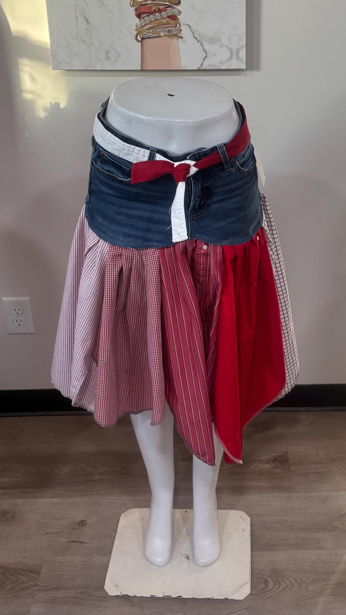 Upcycled Denim Men’s Shirt Skirt | One-of-a-Kind