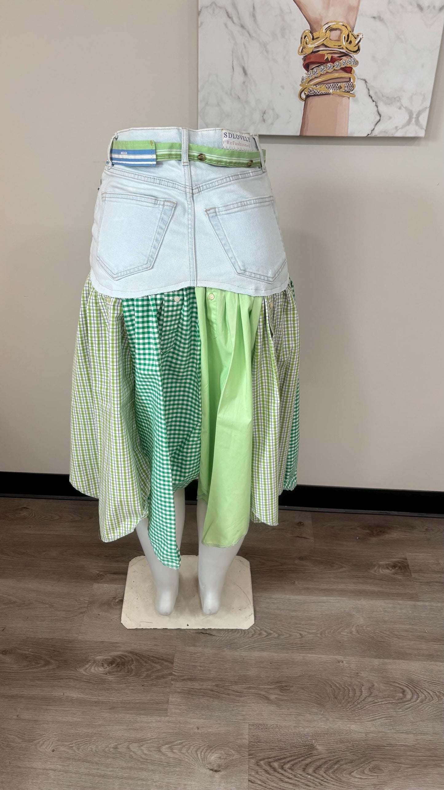 Upcycled Denim Men’s Shirt Skirt | One-of-a-Kind