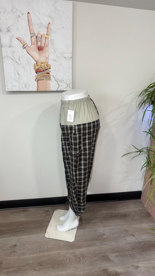 Upcycled Men’s Shirt Balloon Pants | Handmade Boho Pants | Sustainable Lounge Pants | One of a Kind Patchwork Pants