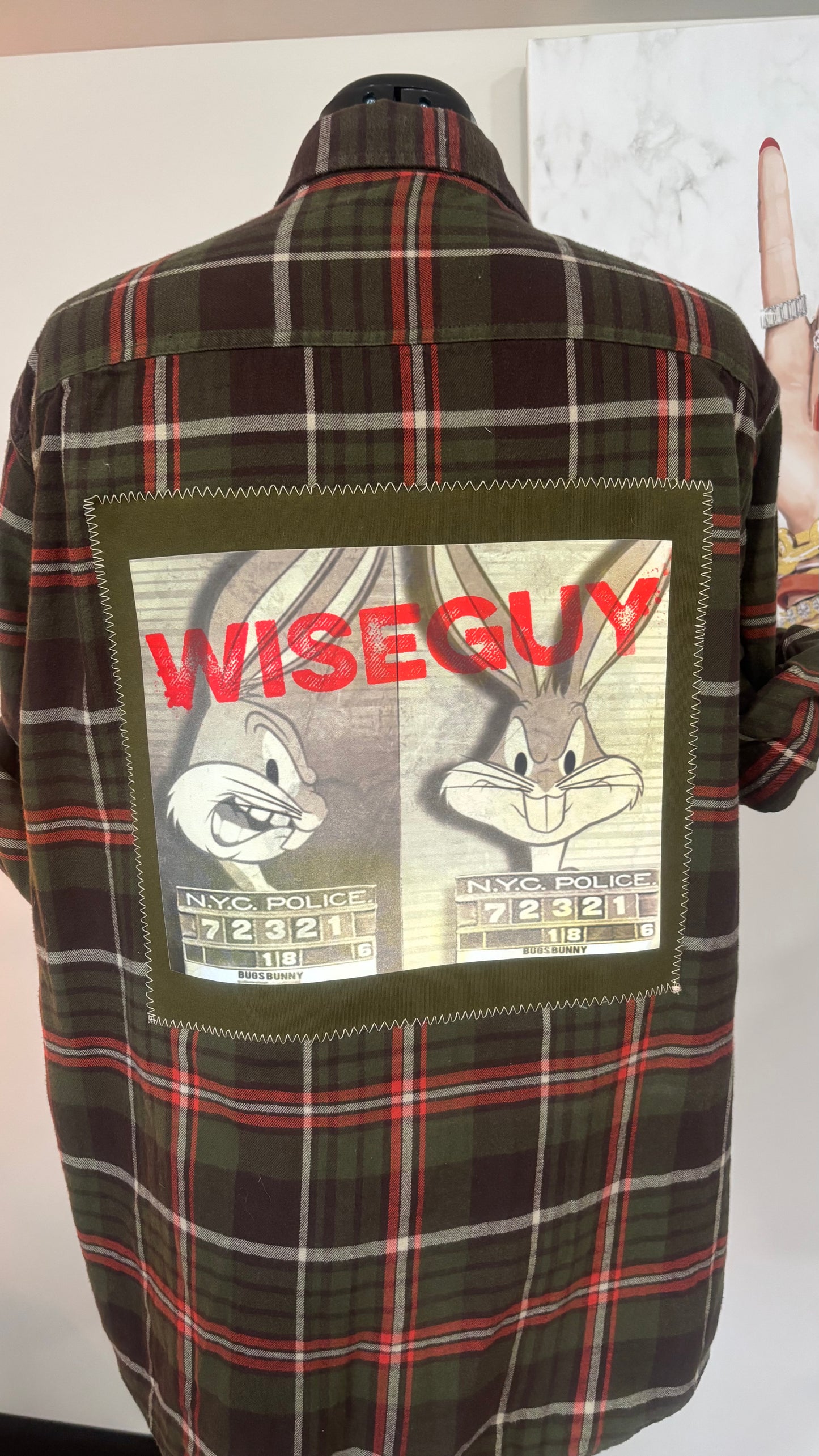 Bugs Bunny Wise Guy - Refashioned Flannel