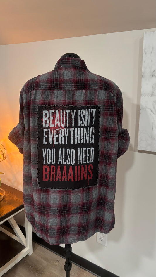 Beauty Isn’t Everything You Also Need Brains - Refashioned Flannel