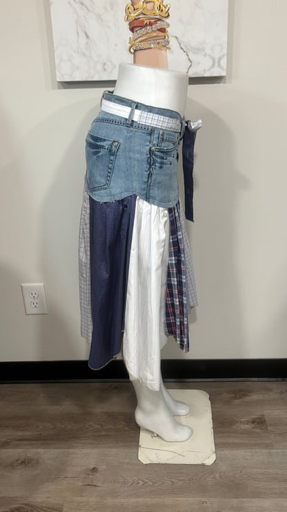 Upcycled Denim Men’s Shirt Skirt | One-of-a-Kind