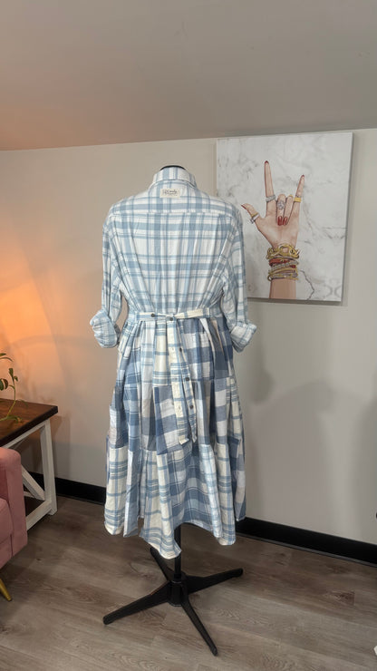 Upcycled Flannel Shirt Patchwork Duster | One of a Kind Plaid Dress