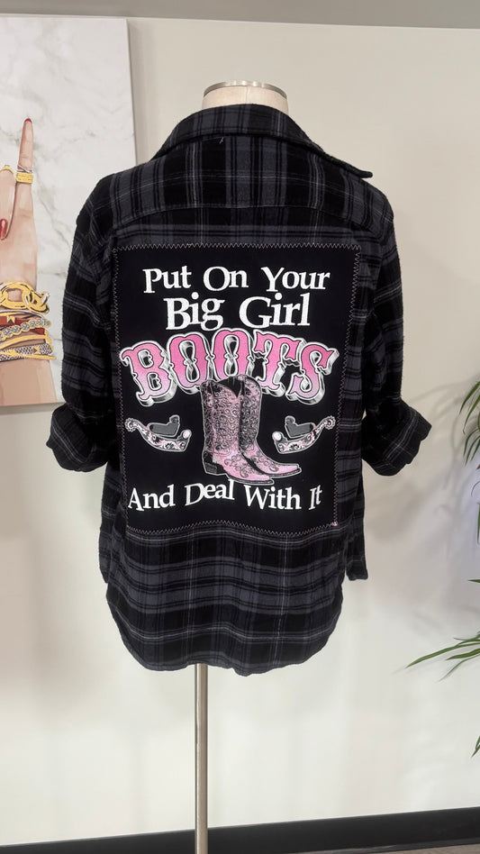 Put On Your Big Girl Boots On - Refashioned Flannel