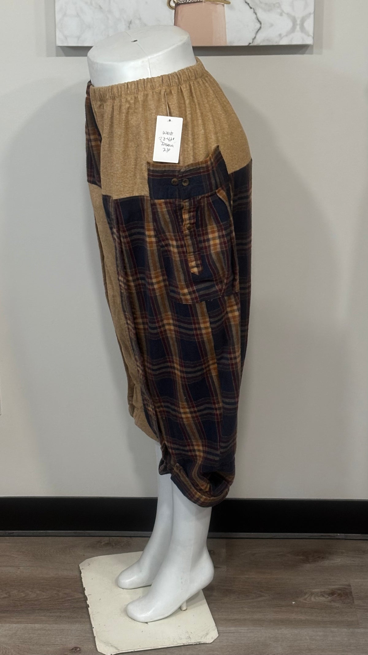 Upcycled Men’s Shirt Balloon Pants | Handmade Boho Pants | Sustainable Lounge Pants | One of a Kind Patchwork Pants