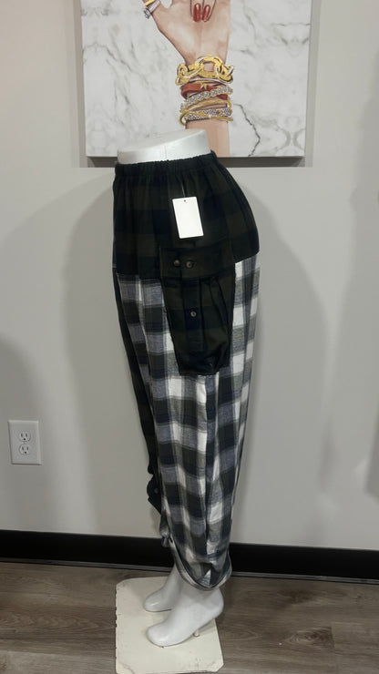 Upcycled Men’s Flannel Shirt Balloon Pants | Handmade & One of a Kind