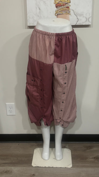 Upcycled Men’s Shirt Balloon Pants | Handmade Boho Pants | Sustainable Lounge Pants | One of a Kind Patchwork Pants