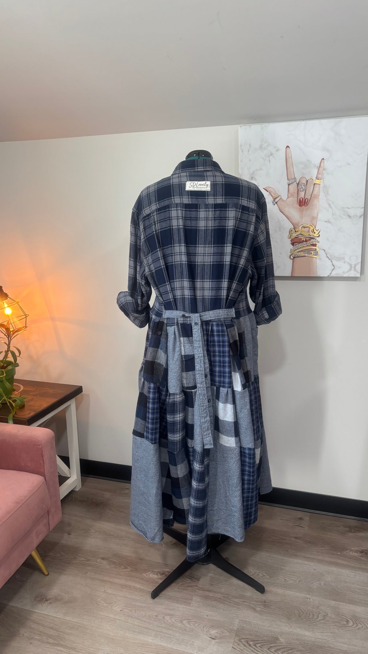 Upcycled Flannel Shirt Patchwork Duster | One of a Kind Plaid Dress