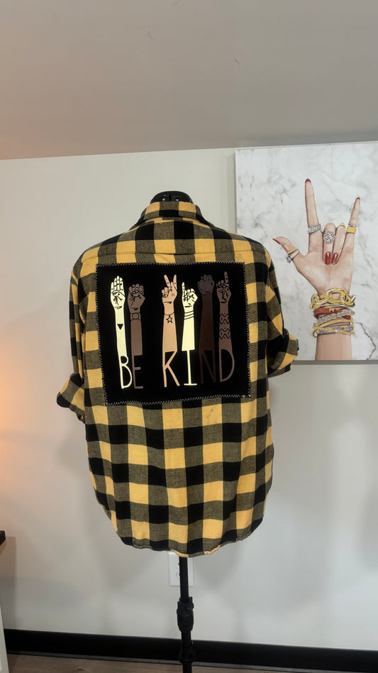 Be Kind - Refashioned Flannel