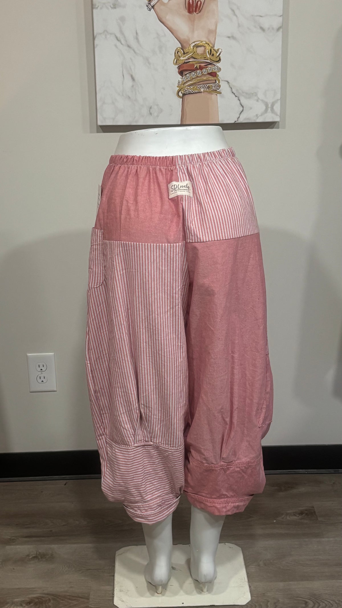 Upcycled Men’s Shirt Balloon Pants | Handmade Boho Pants | Sustainable Lounge Pants | One of a Kind Patchwork Pants