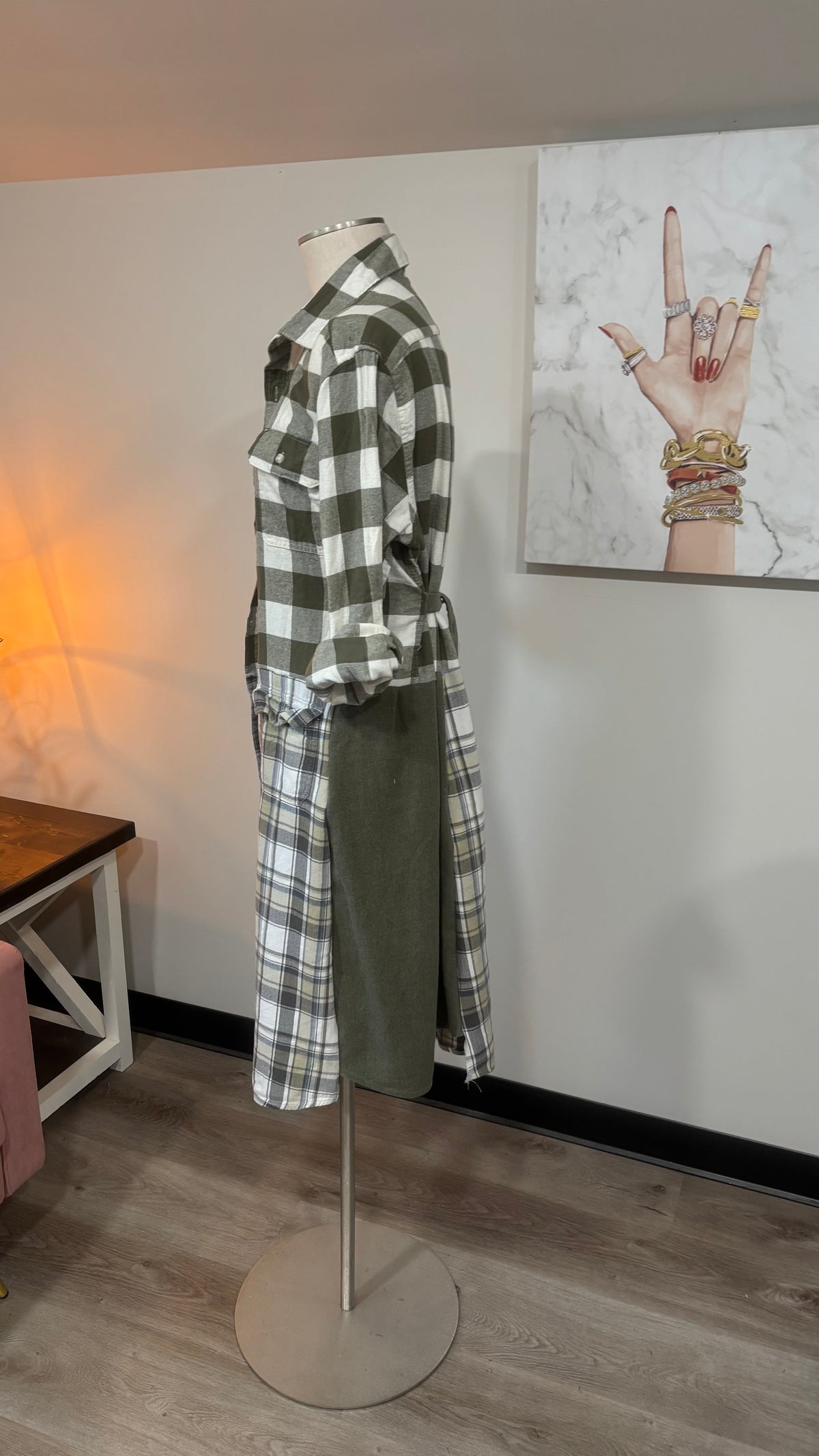 Upcycled Flannel Duster, Plaid Shirt Jacket