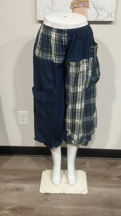 Upcycled Men’s Shirt Balloon Pants | Handmade| One of a Kind