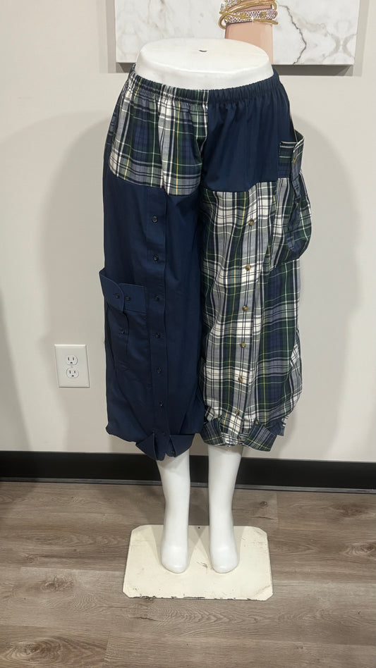 Upcycled Men’s Shirt Balloon Pants | Handmade| One of a Kind