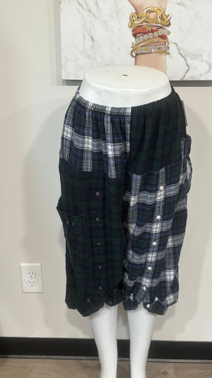 Upcycled Men’s Flannel Shirt Balloon Pants | Handmade & One of a Kind