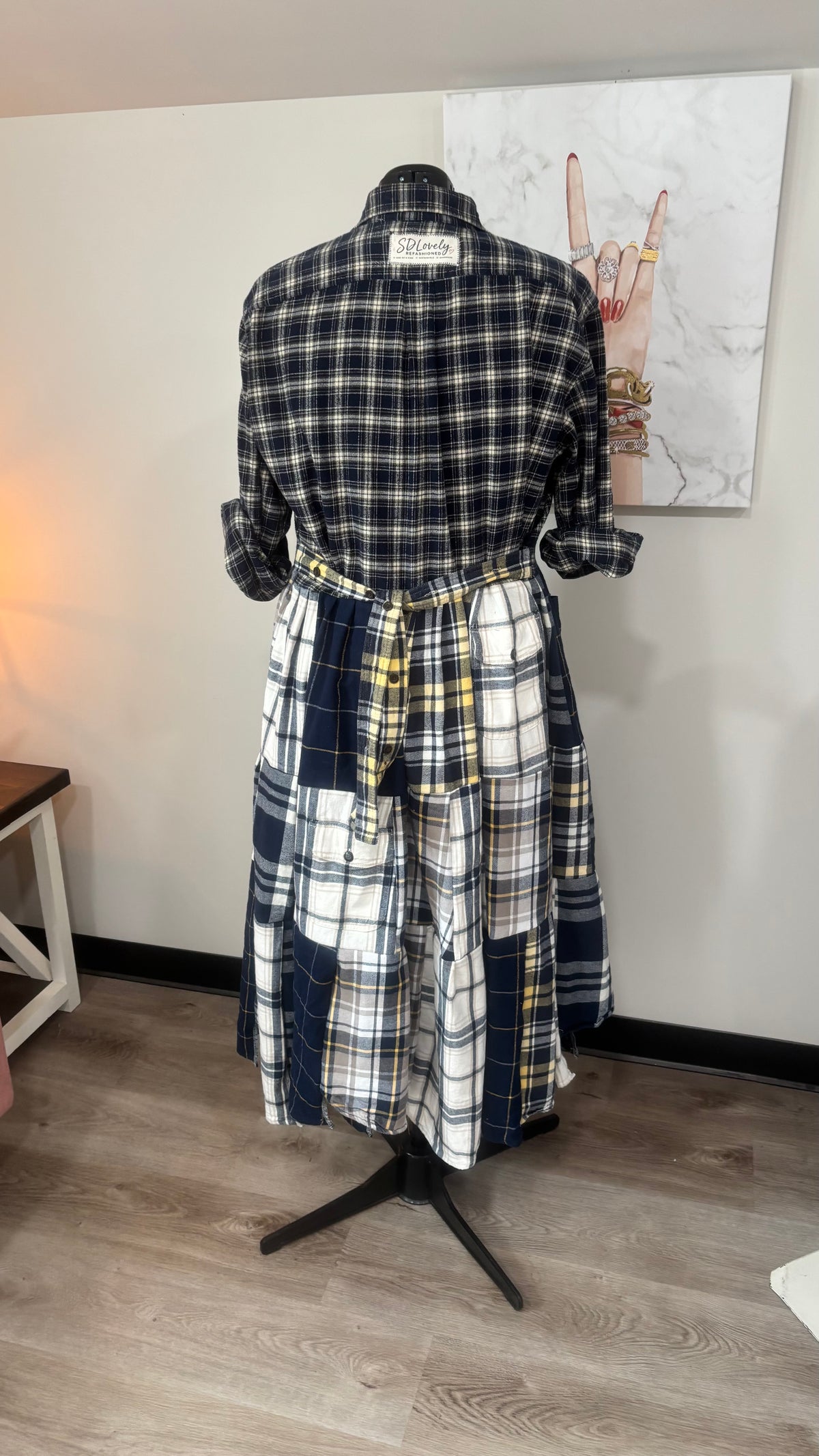 Upcycled Flannel Shirt Patchwork Duster | One of a Kind Plaid Dress