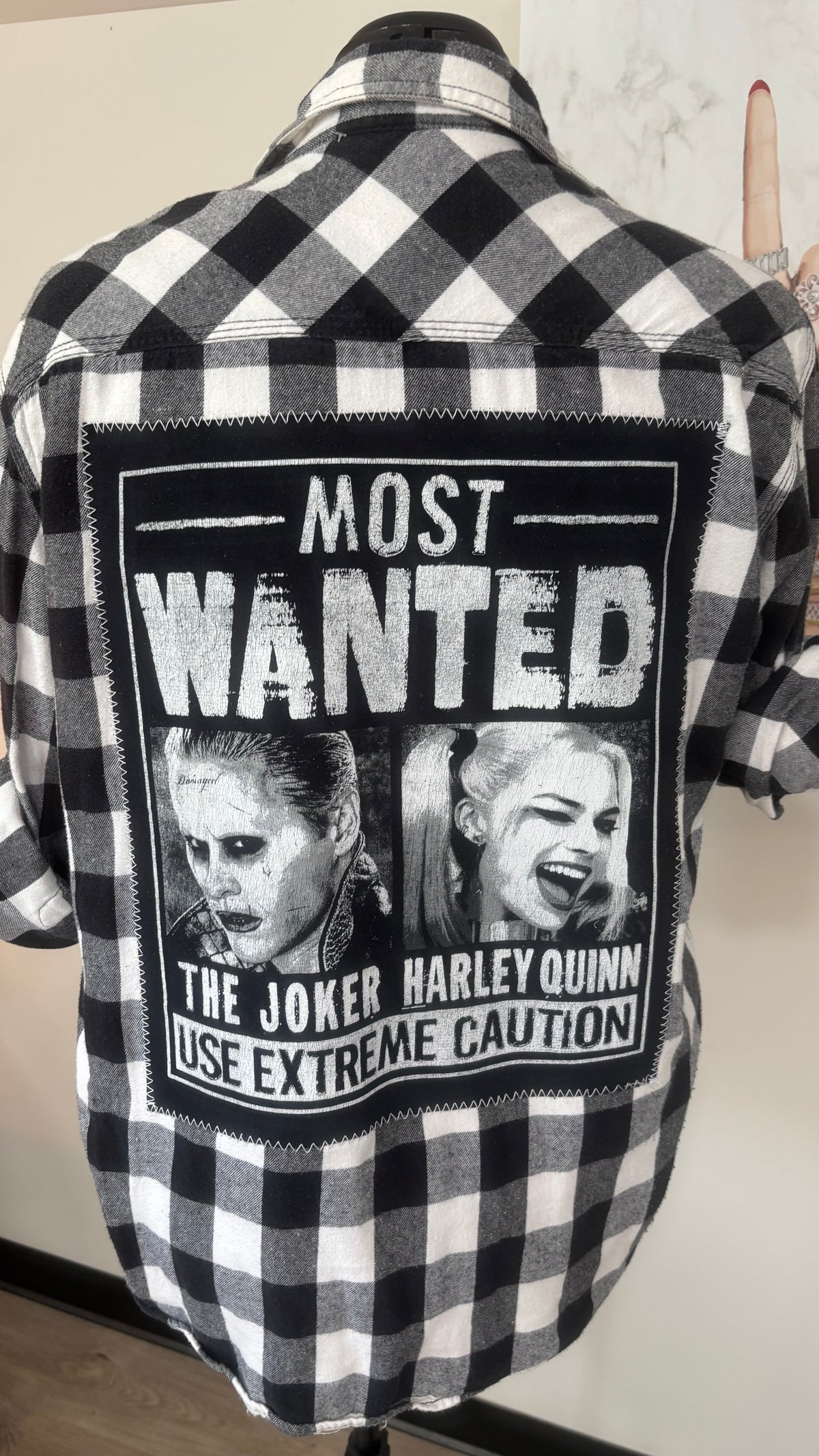 Most Wanted (The Joker & Harley Quinn) - Refashioned Flannel