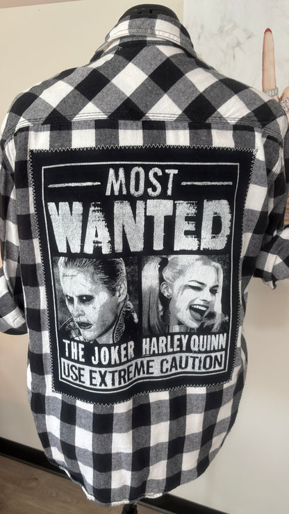 Most Wanted (The Joker & Harley Quinn) - Refashioned Flannel