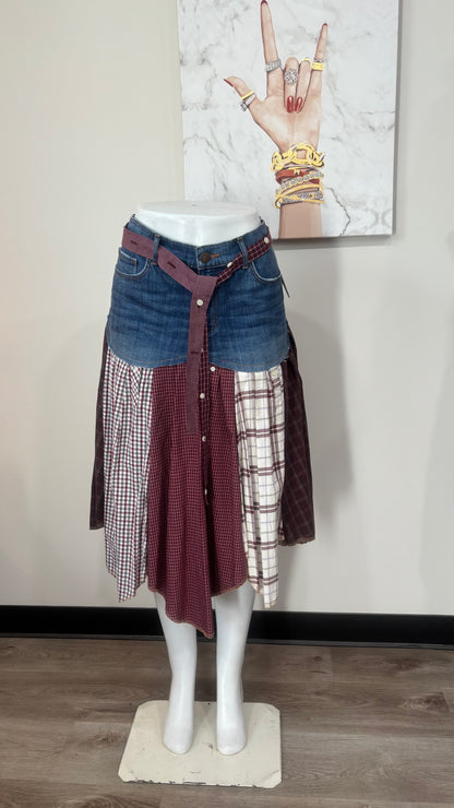 Upcycled Denim Men’s Shirt Skirt | One-of-a-Kind