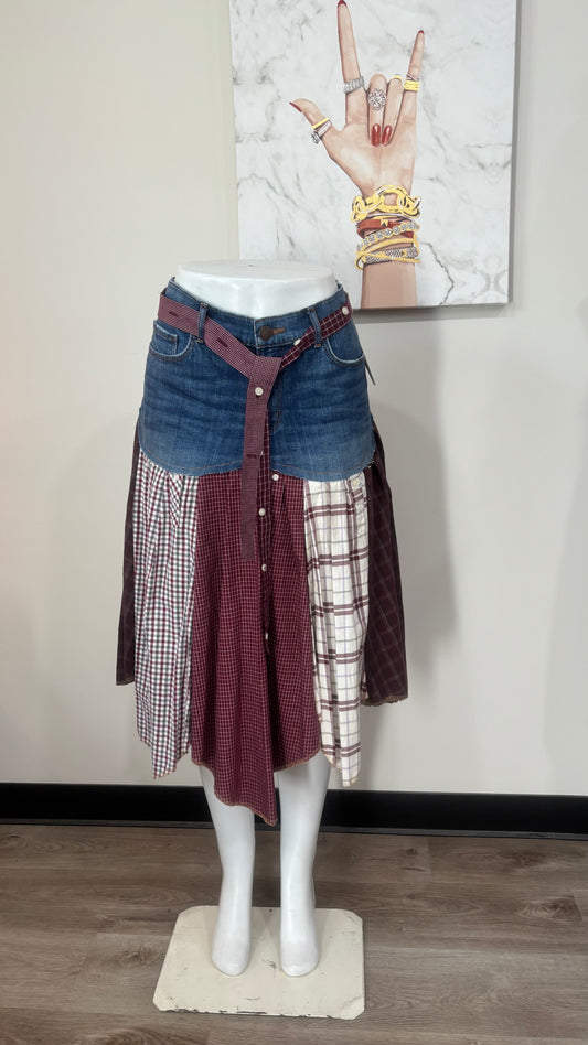 Upcycled Denim Men’s Shirt Skirt | One-of-a-Kind