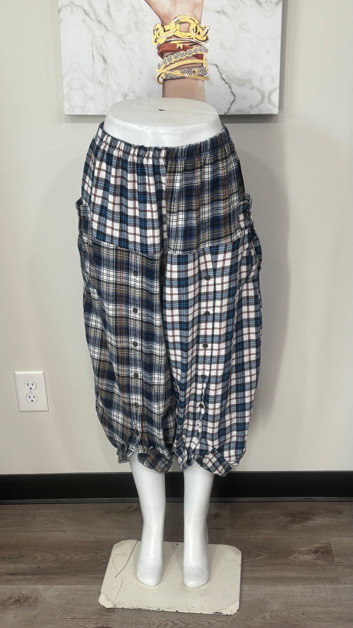 Upcycled Men’s Flannel Shirt Balloon Pants | Handmade & One of a Kind