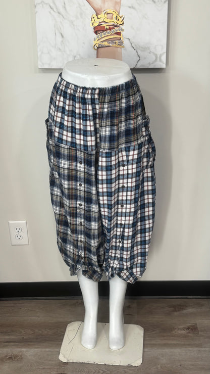 Upcycled Men’s Flannel Shirt Balloon Pants | Handmade & One of a Kind