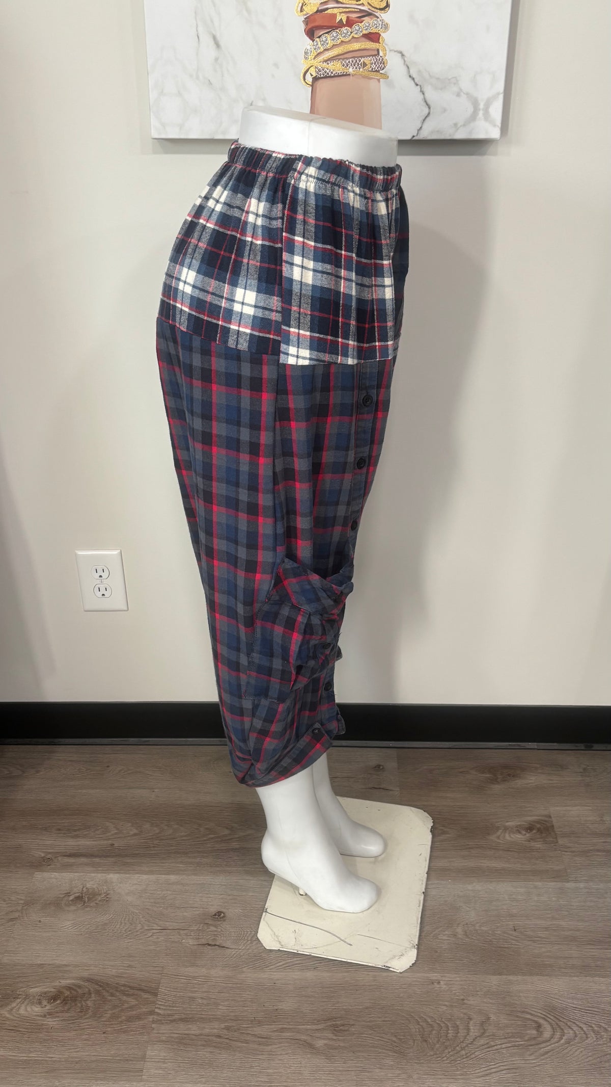 Upcycled Men’s Flannel Shirt Balloon Pants | Handmade & One of a Kind