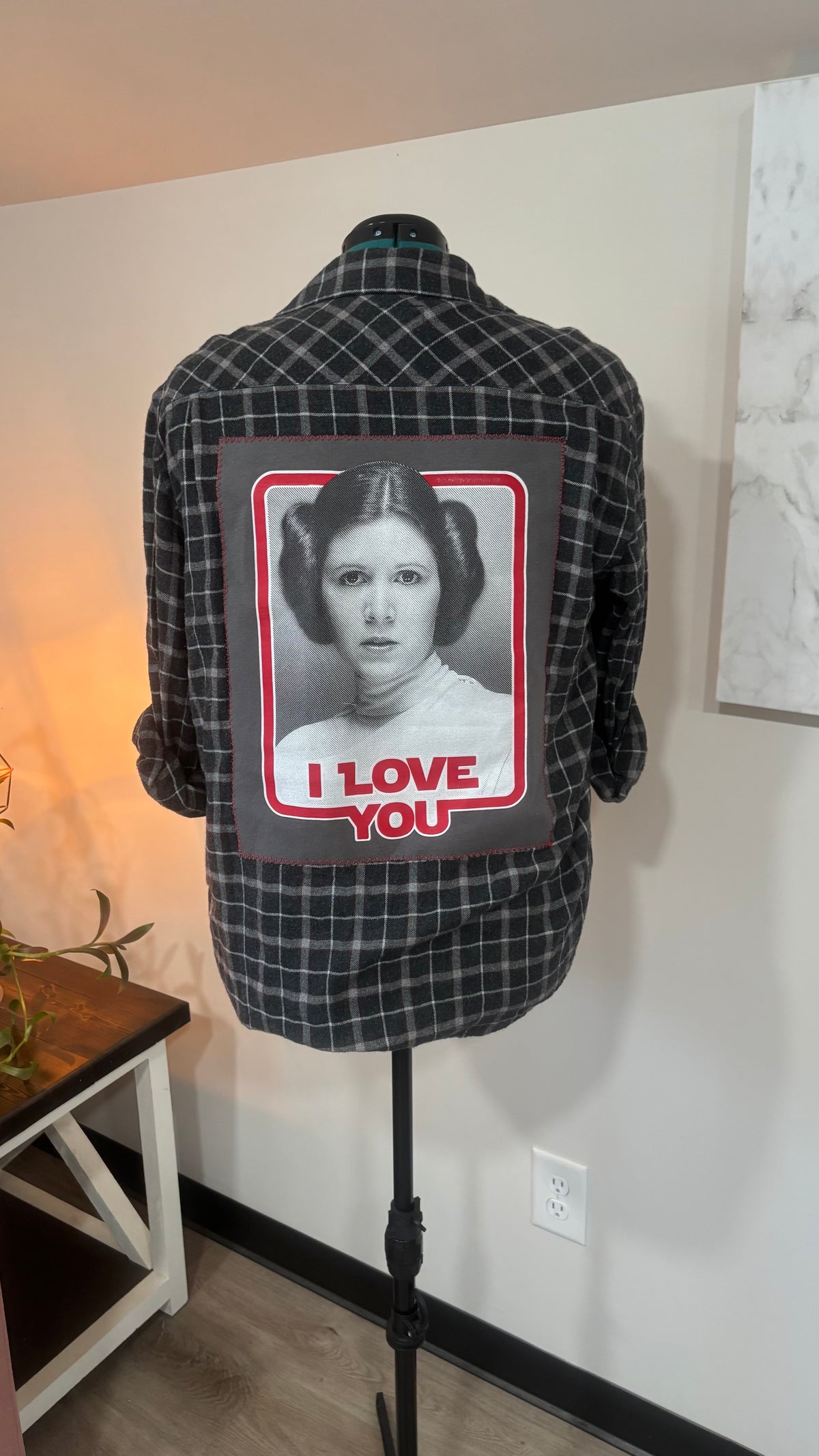 Princess Leia “I Love You” - Refashioned Flannel