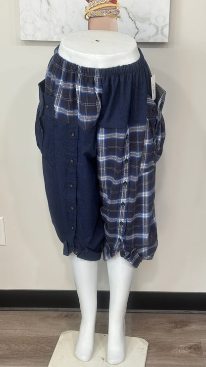 Upcycled Men’s Flannel Shirt Balloon Pants | Handmade & One of a Kind