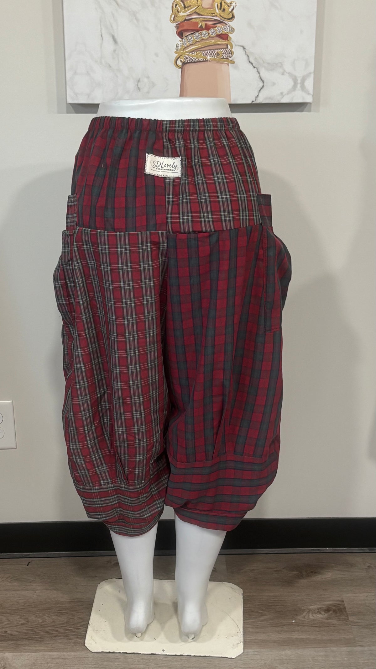 Upcycled Men’s Shirt Balloon Pants | Handmade Boho Pants | Sustainable Lounge Pants | One of a Kind Patchwork Pants