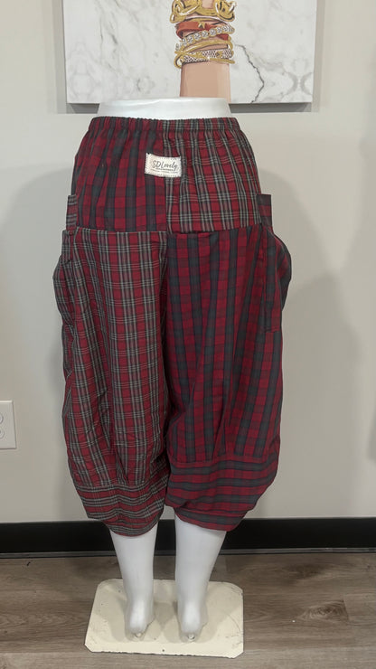 Upcycled Men’s Shirt Balloon Pants | Handmade Boho Pants | Sustainable Lounge Pants | One of a Kind Patchwork Pants