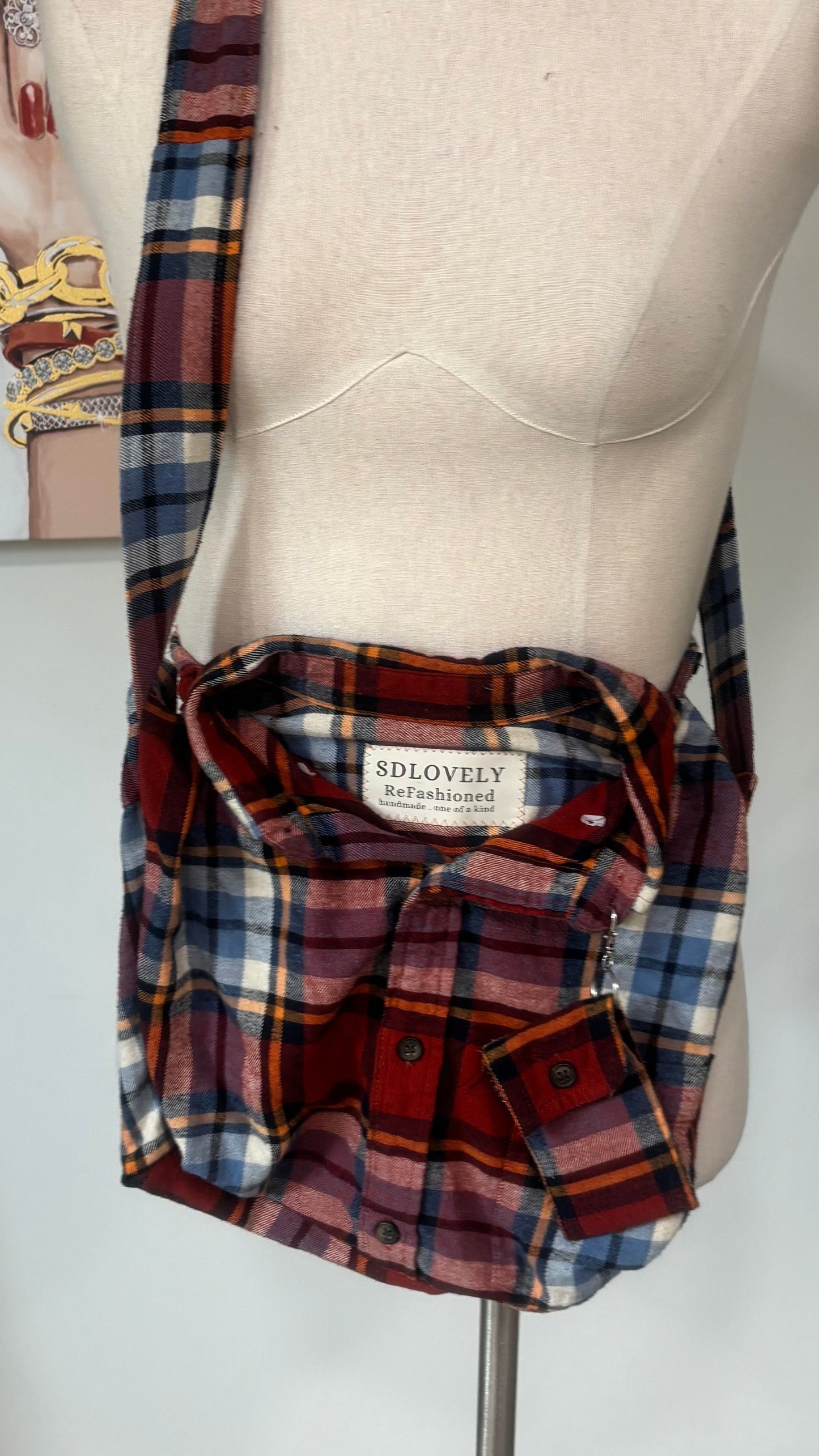 SDLovely ReFashioned™ Upcycled Flannel Crossbody Bags
