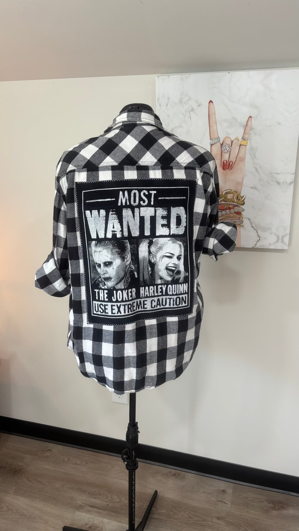Most Wanted (The Joker & Harley Quinn) - Refashioned Flannel