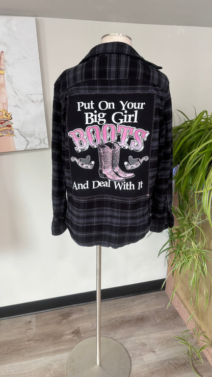 Put On Your Big Girl Boots On - Refashioned Flannel