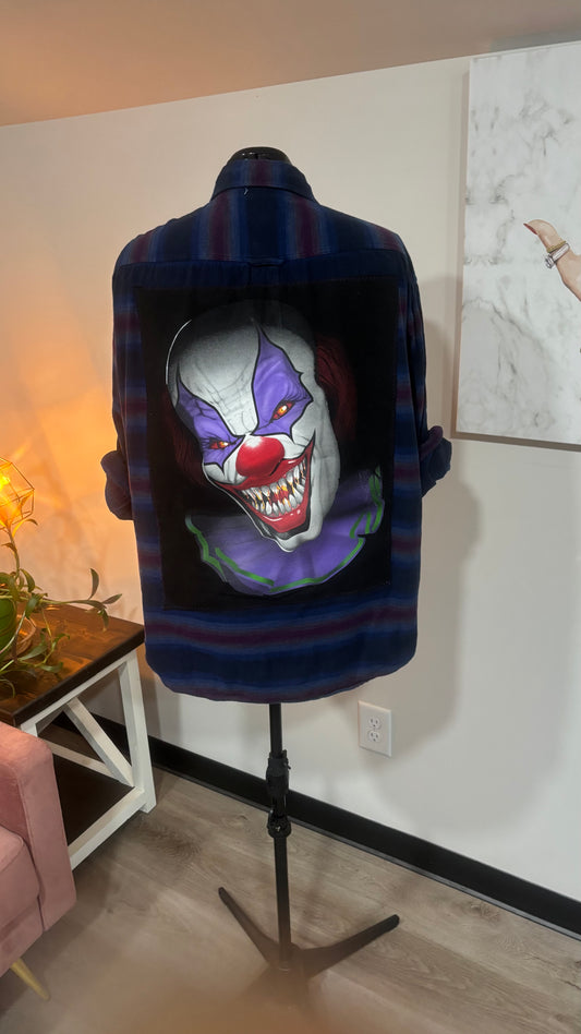Scary Clown - Refashioned Flannel