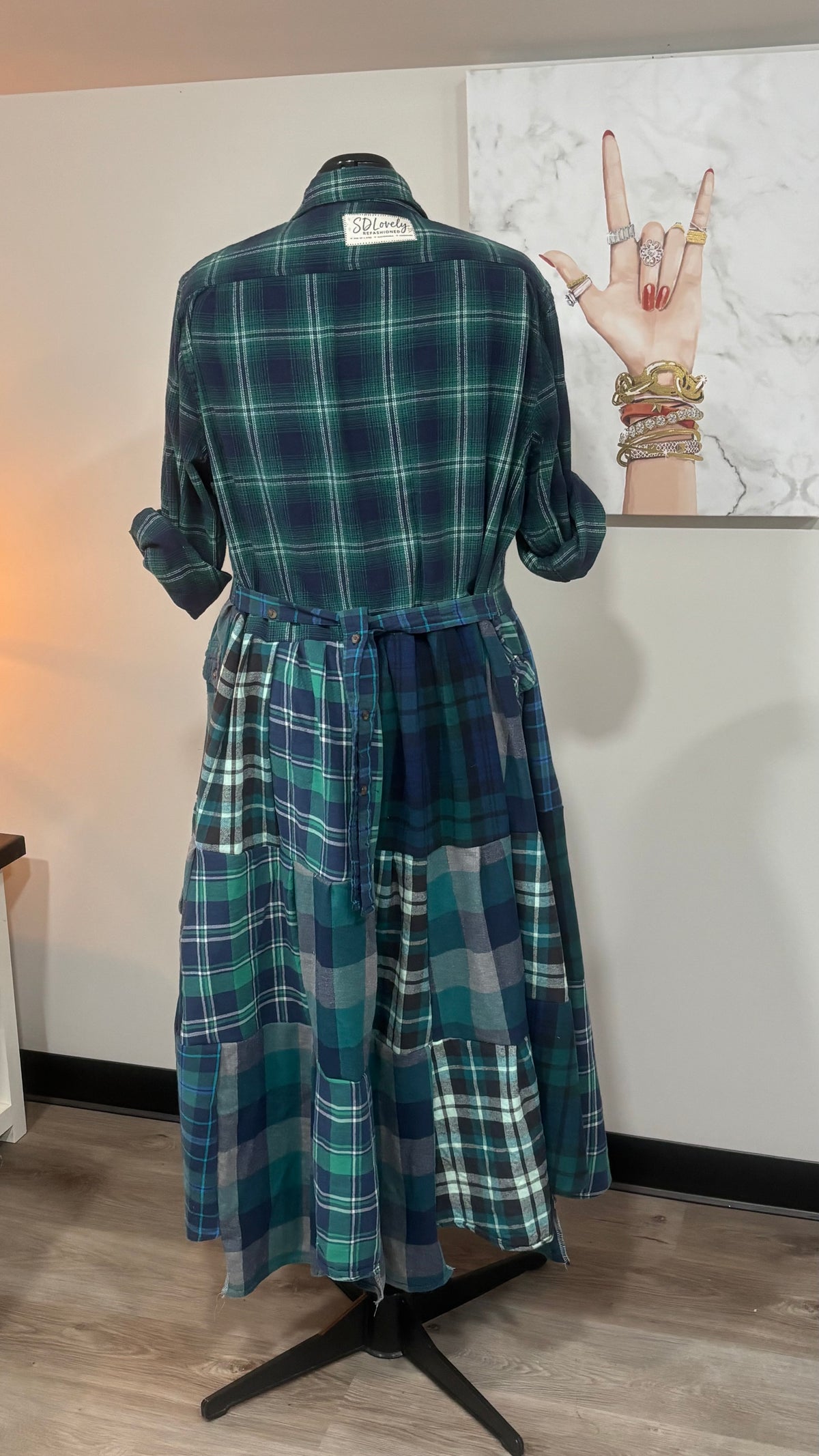 Upcycled Flannel Shirt Patchwork Duster | One of a Kind Plaid Dress