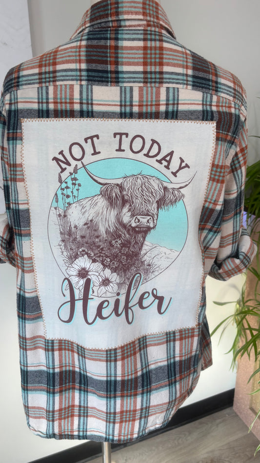 Not Today Heifer - Refashioned Flannel