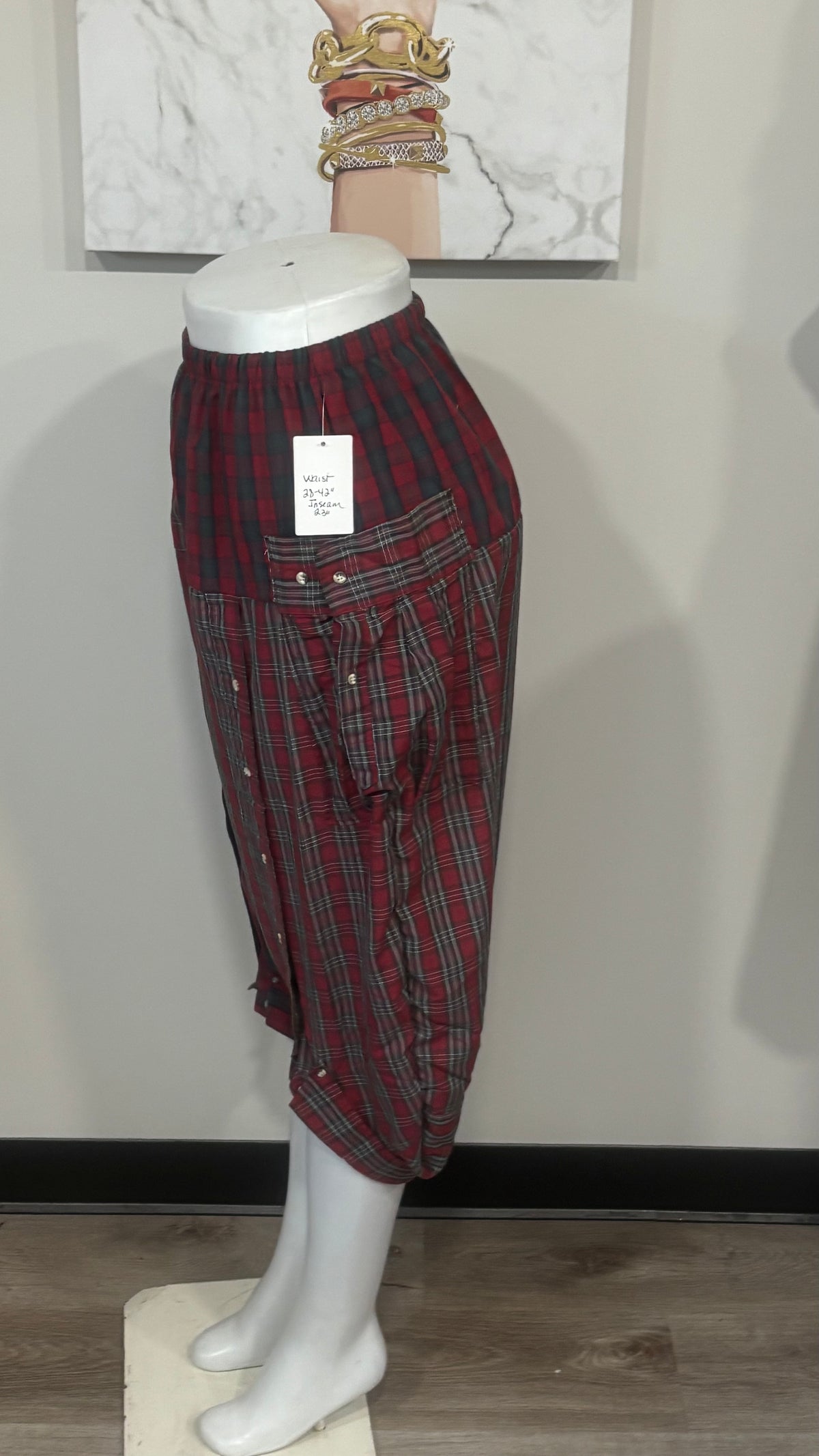 Upcycled Men’s Shirt Balloon Pants | Handmade Boho Pants | Sustainable Lounge Pants | One of a Kind Patchwork Pants