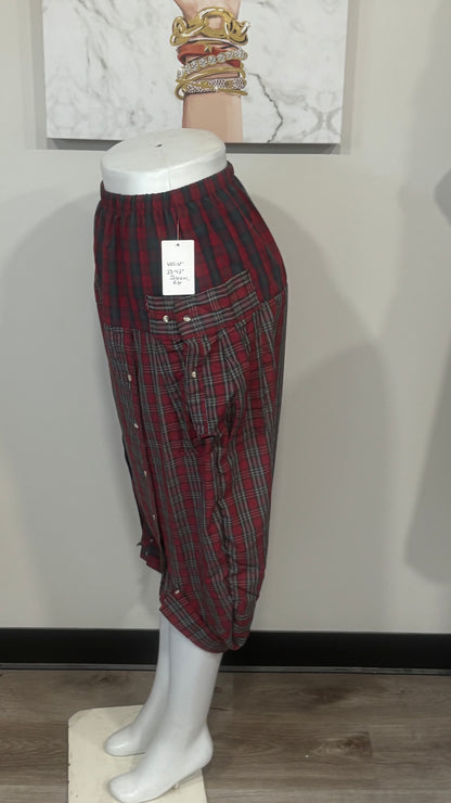 Upcycled Men’s Shirt Balloon Pants | Handmade Boho Pants | Sustainable Lounge Pants | One of a Kind Patchwork Pants